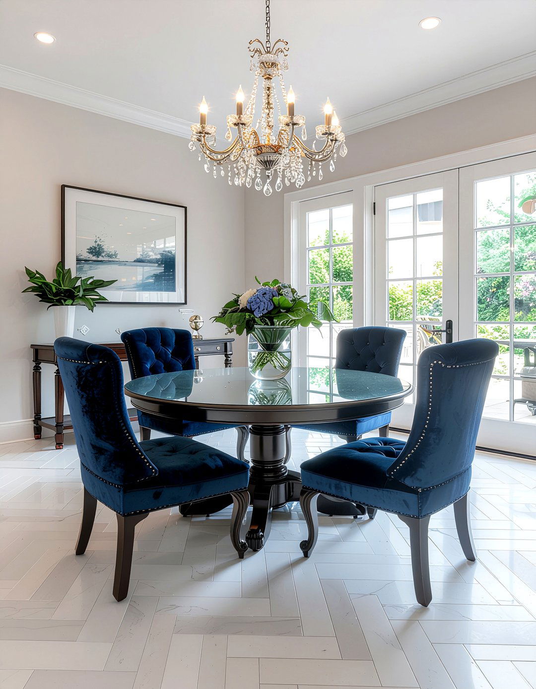 Basketweave tile floor - 30 dining room tile floor ideas