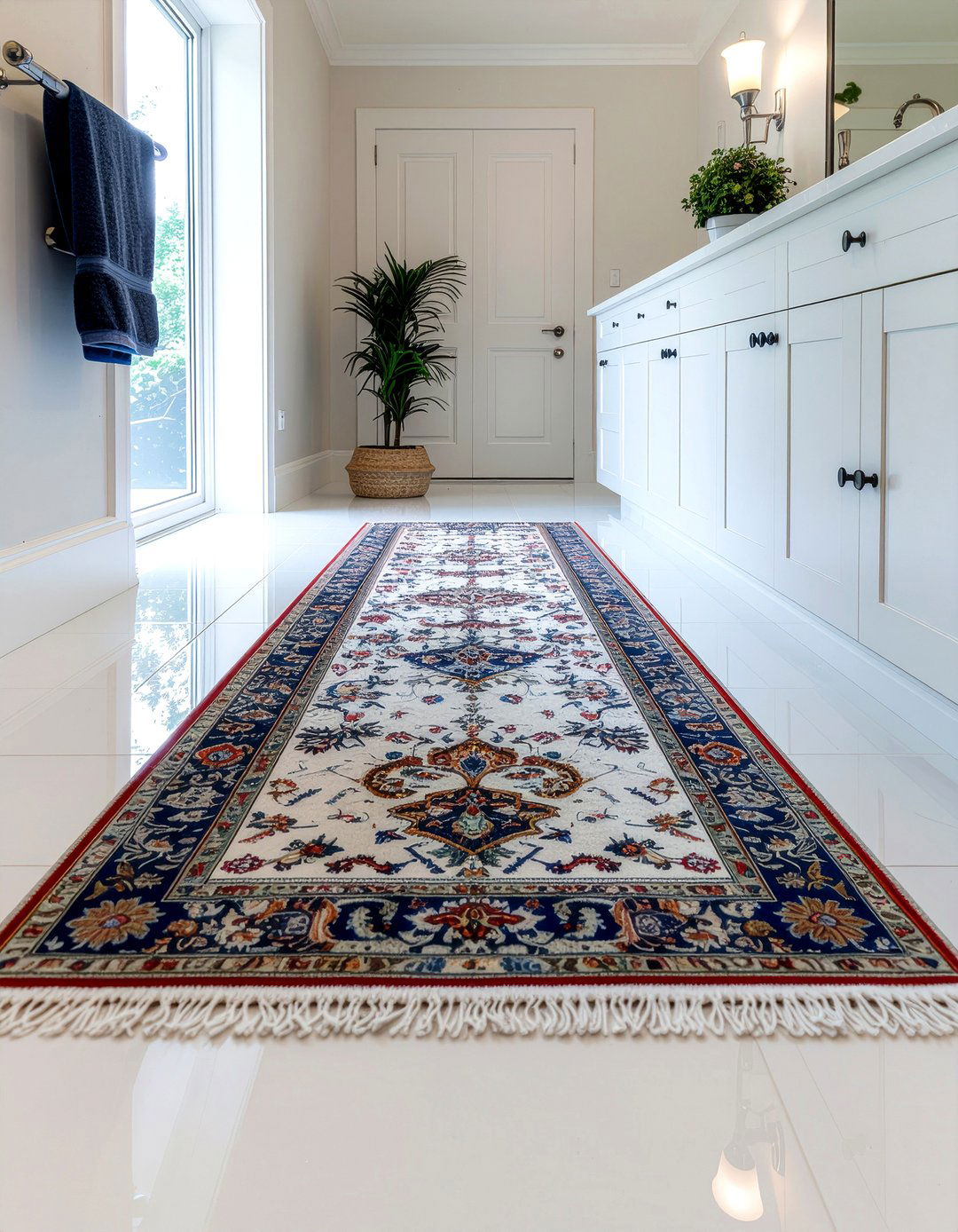 Bath rug runner - 30 bathroom glow-up ideas