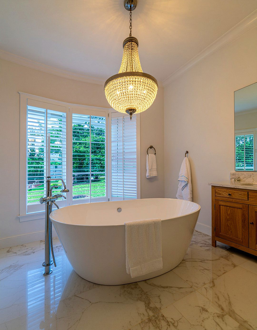 Bathroom Chandelier Lighting - 30 bathroom tub accent ideas