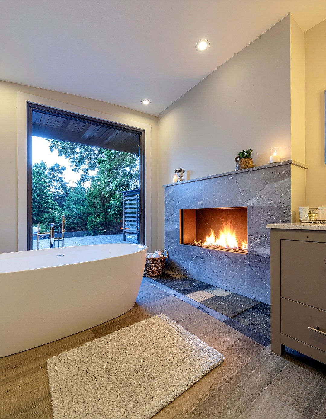 Bathroom Fireplace - 30 master bathroom layout ideas