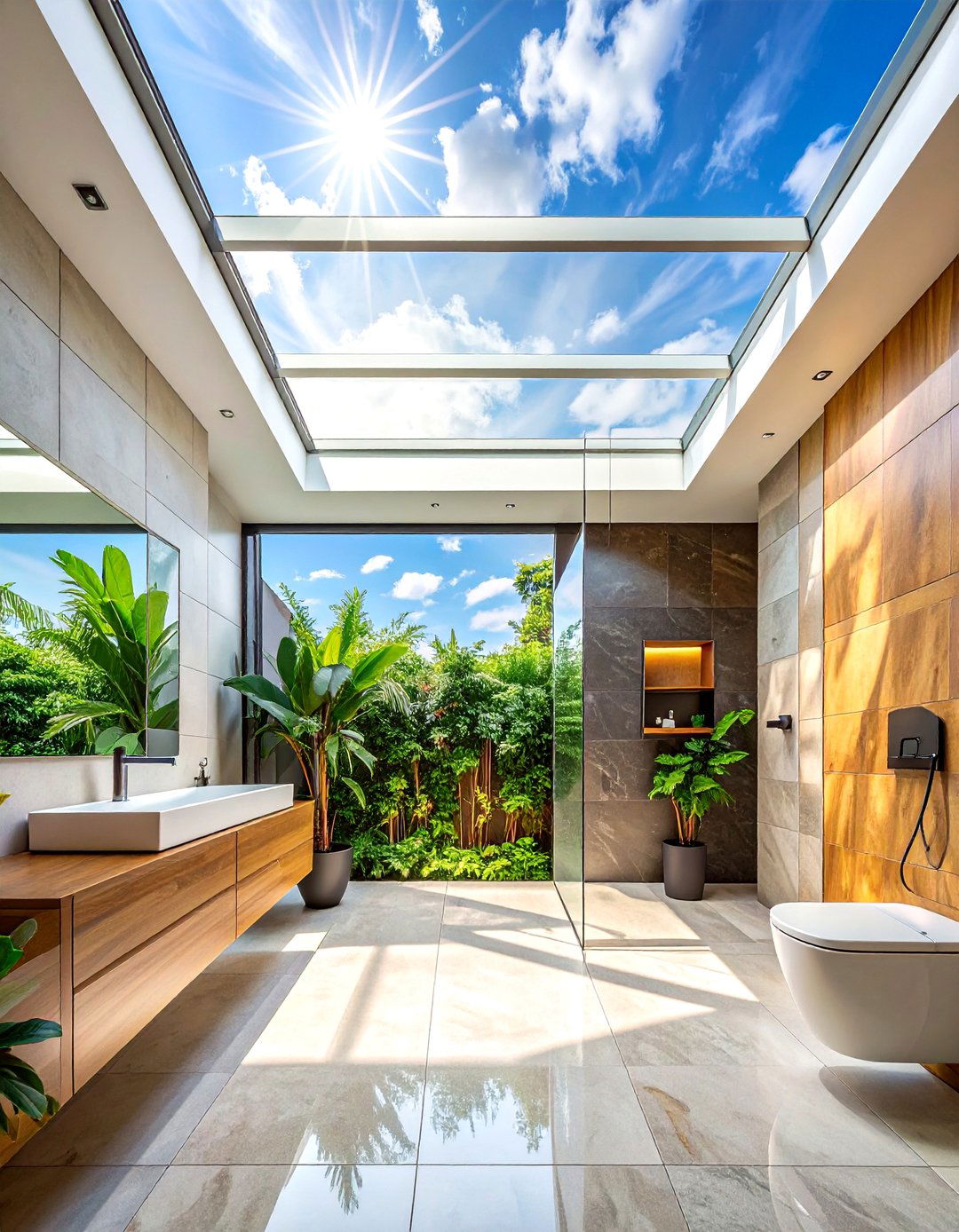 Bathroom Skylight - 30 bathroom window statement ideas