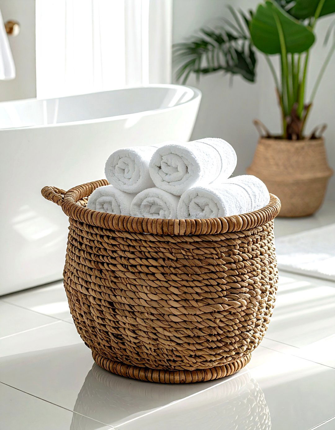 Bathroom Towel Basket - 30 basket decor ideas