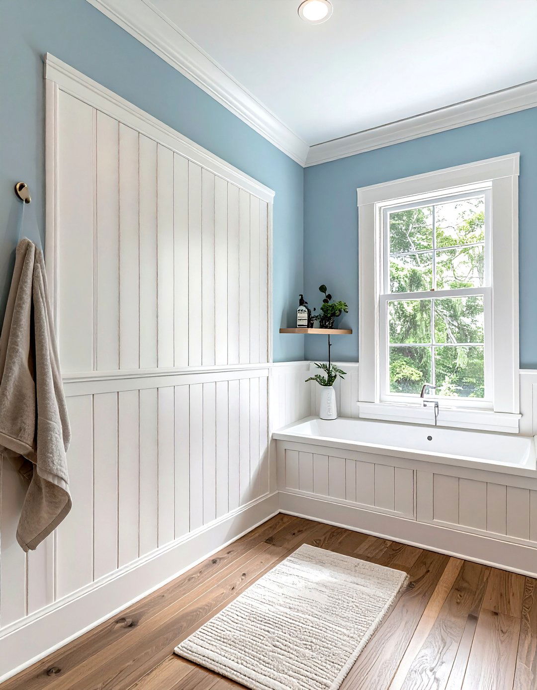 Bathroom beadboard paneling - 30 budget bathroom ideas