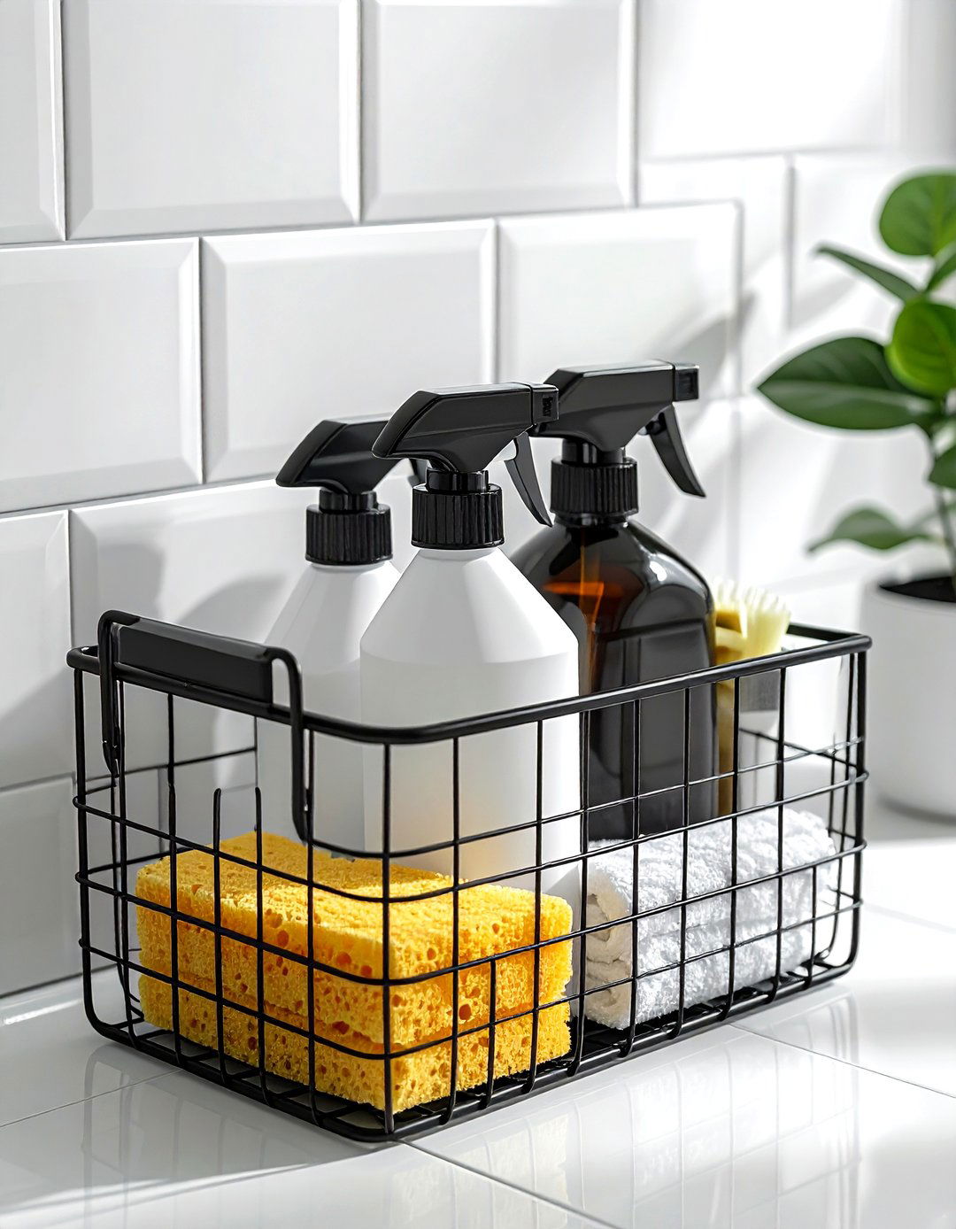 Bathroom cleaning supply caddy - 30 wire basket ideas