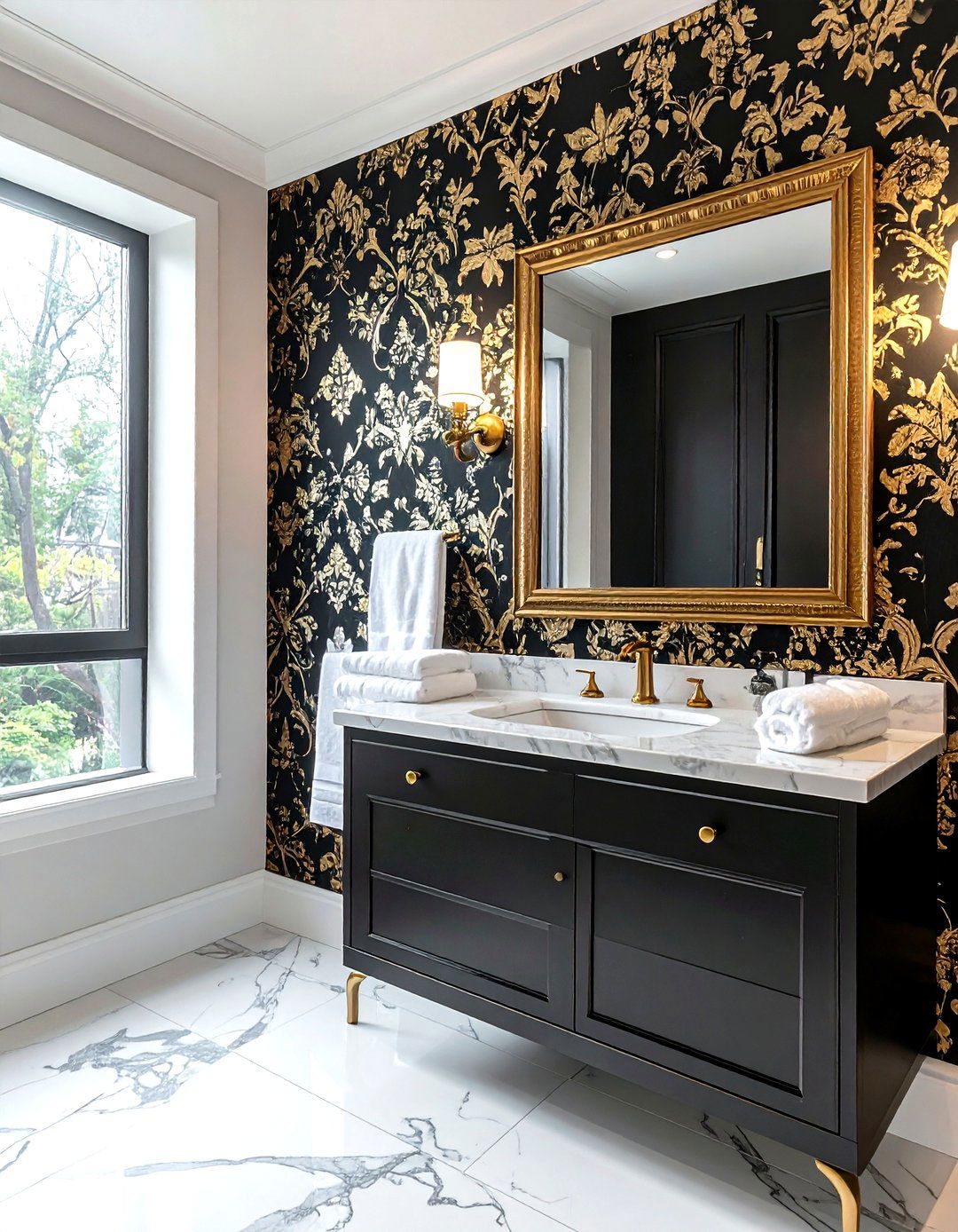 Bathroom damask wallpaper - 30 damask wallpaper ideas