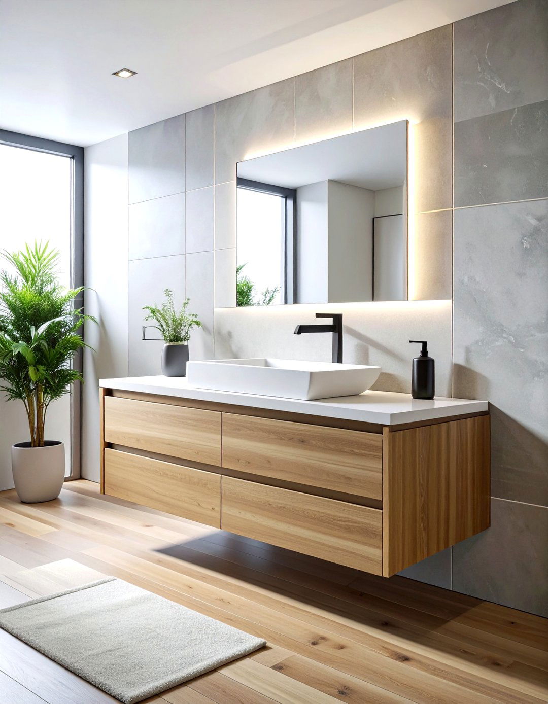 Bathroom floating vanity - 30 practical decor ideas