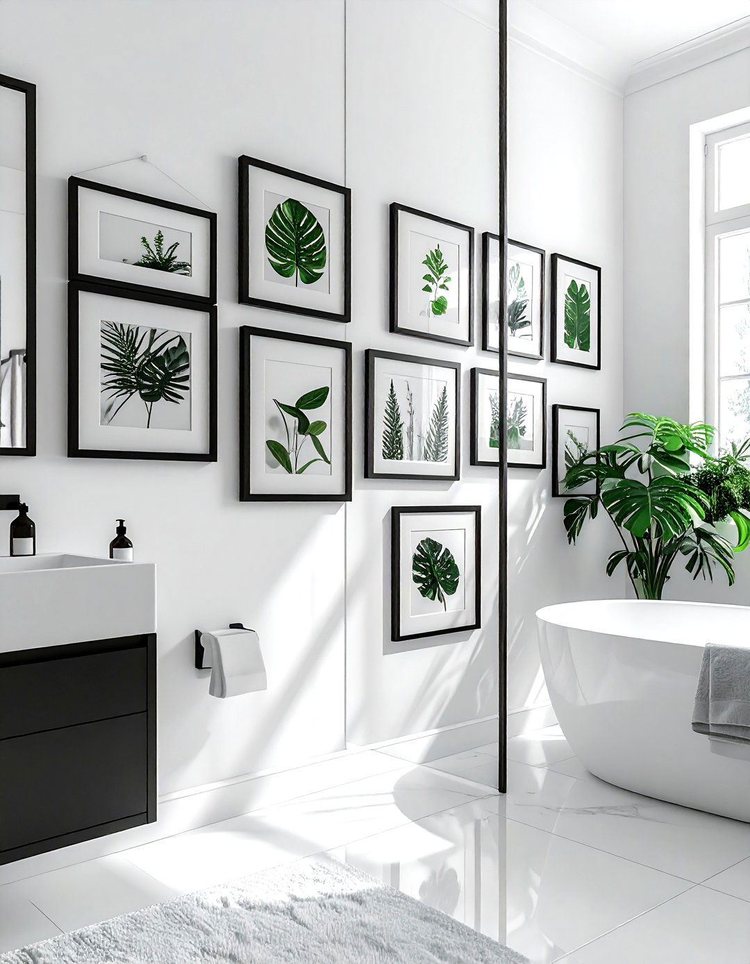 Bathroom gallery wall - 30 budget bathroom ideas