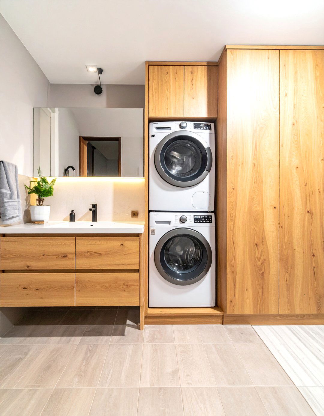 Bathroom laundry combo - 30 bathroom reconfiguration ideas