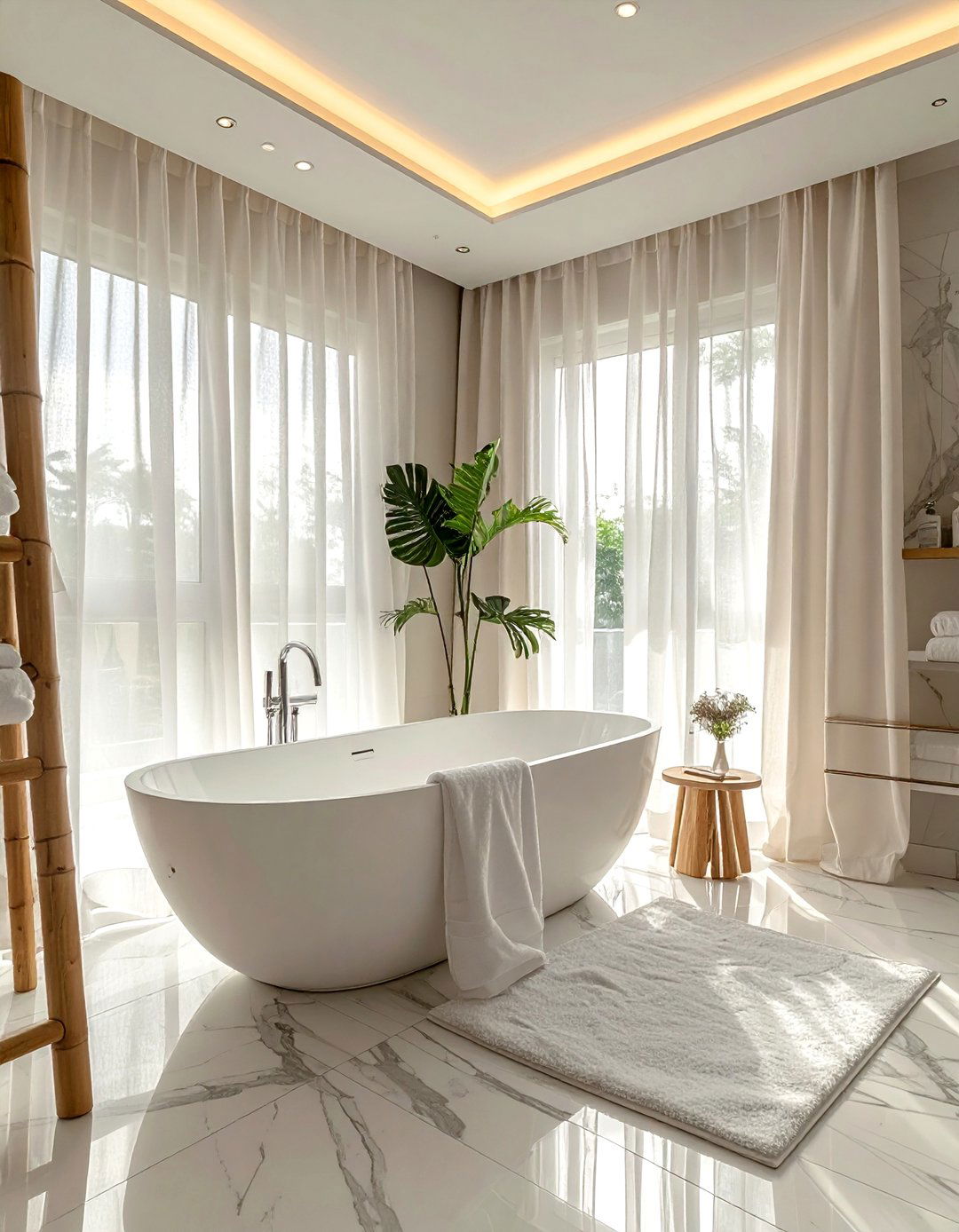 Bathroom linen curtains - 30 linen curtain ideas