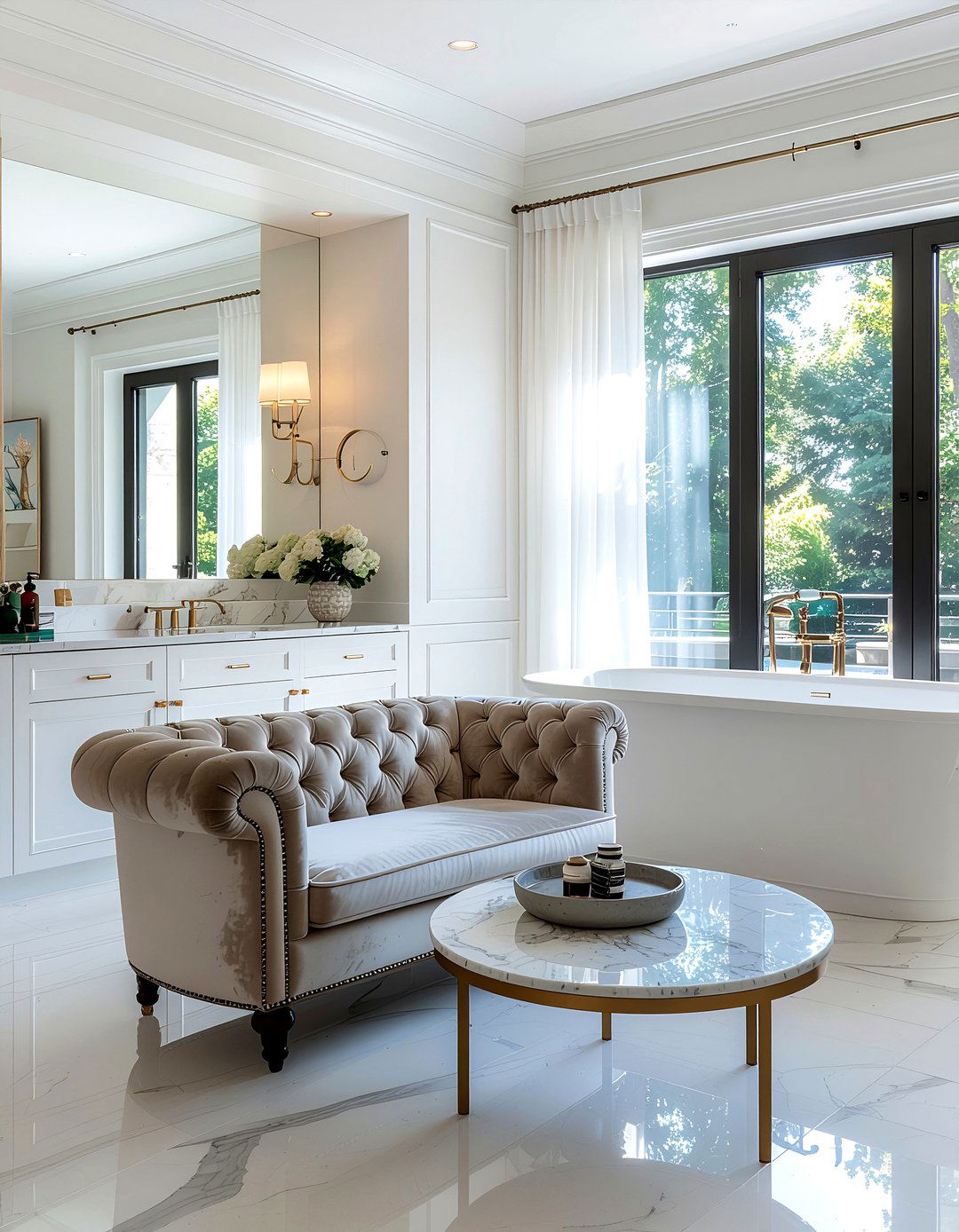 Bathroom lounge seating - 30 bathroom entertainment ideas