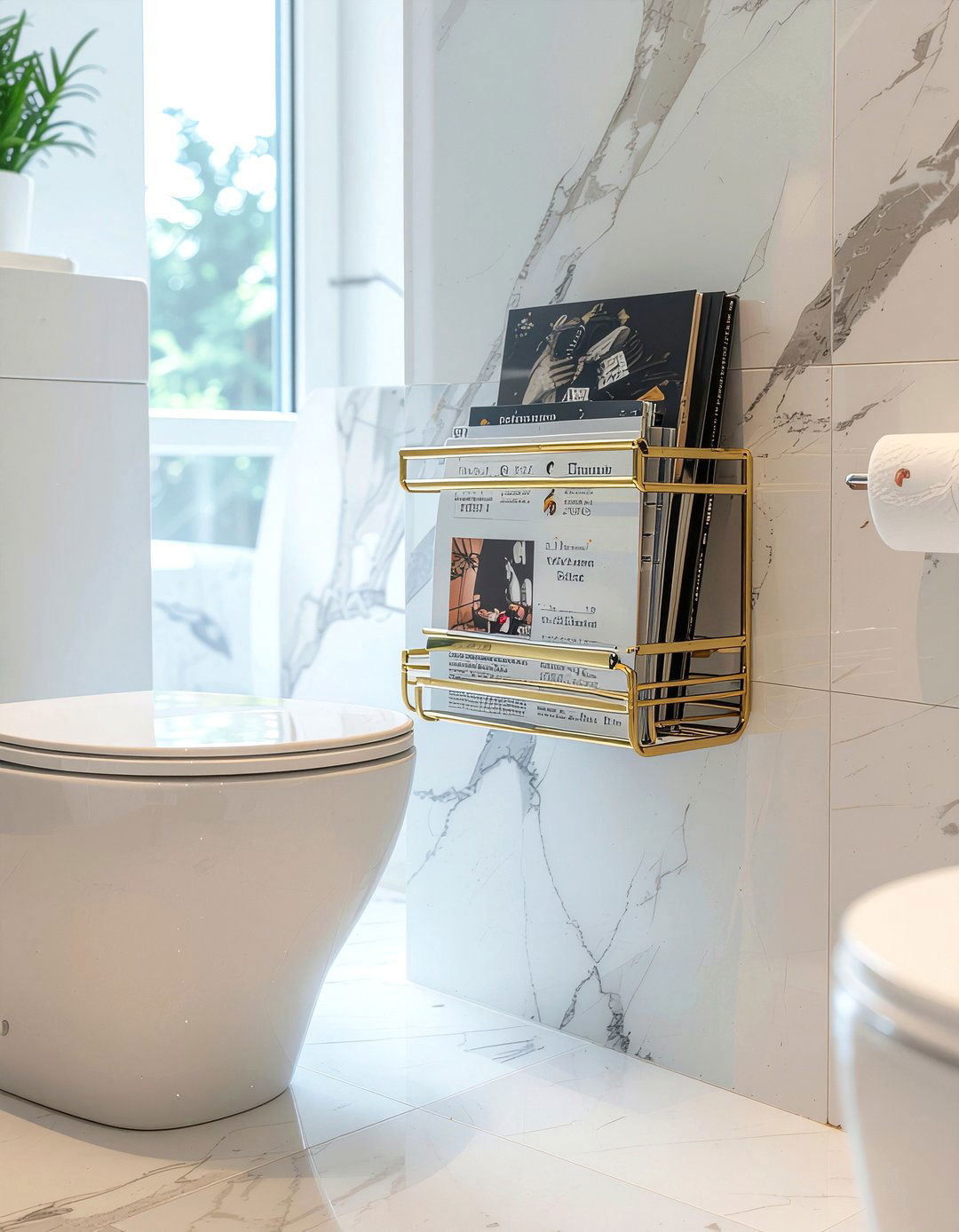 Bathroom magazine rack - 30 bathroom entertainment ideas