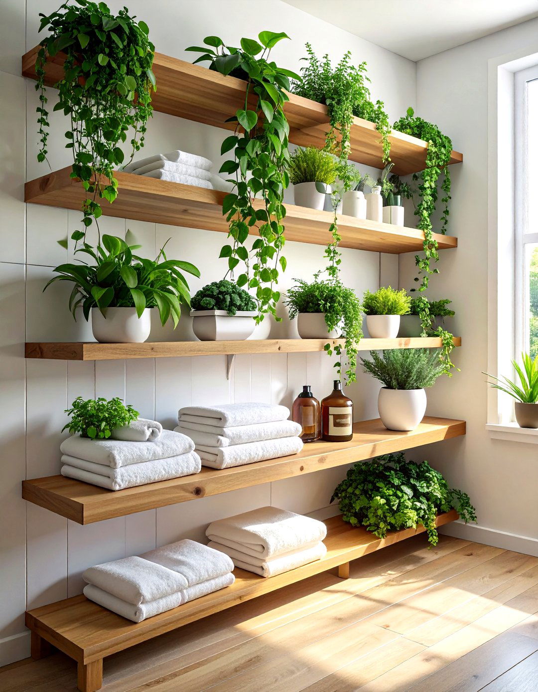 Bathroom shelf plants - 30 bathroom plant accent ideas