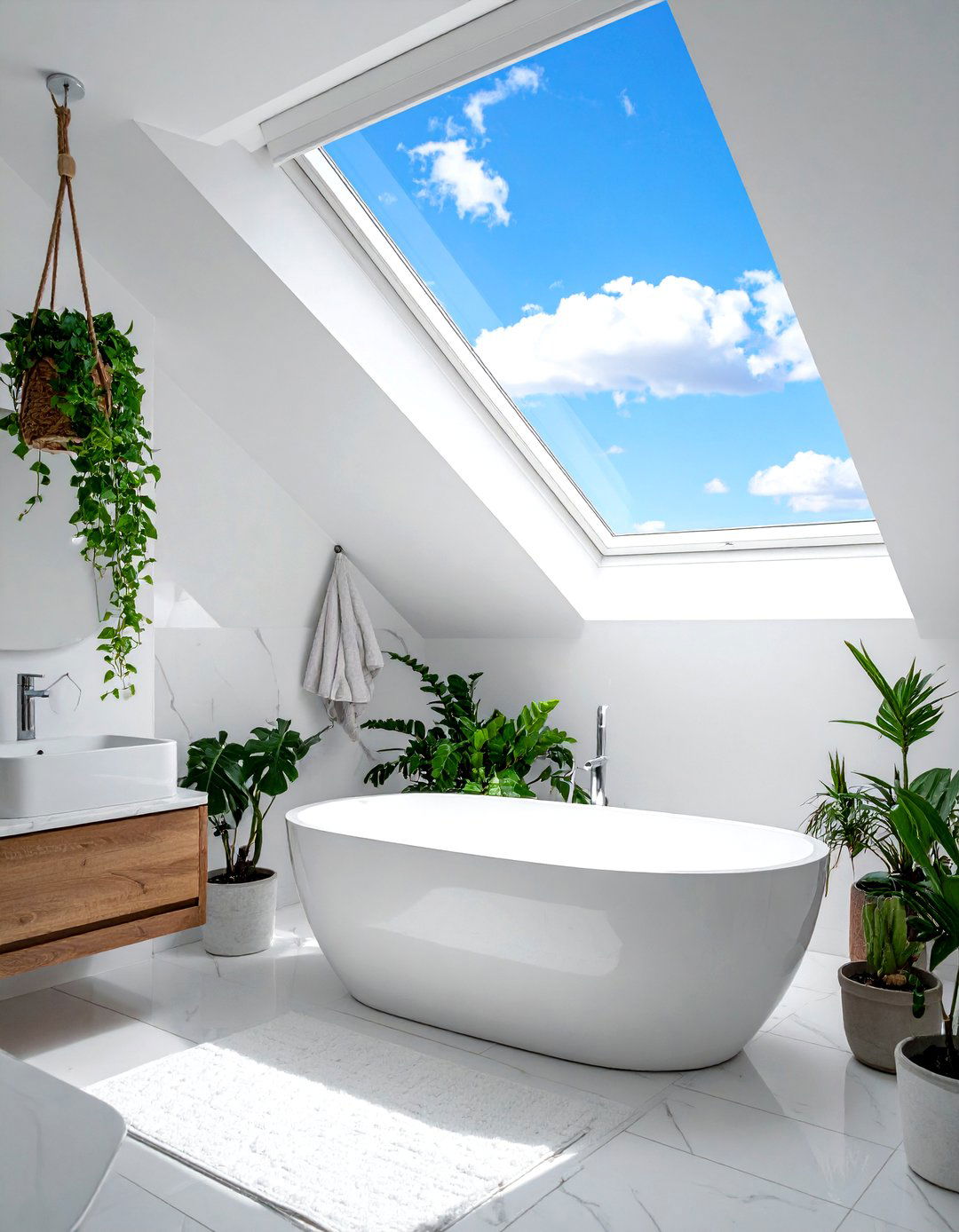 Bathroom skylight - 30 energy-efficient bathroom ideas