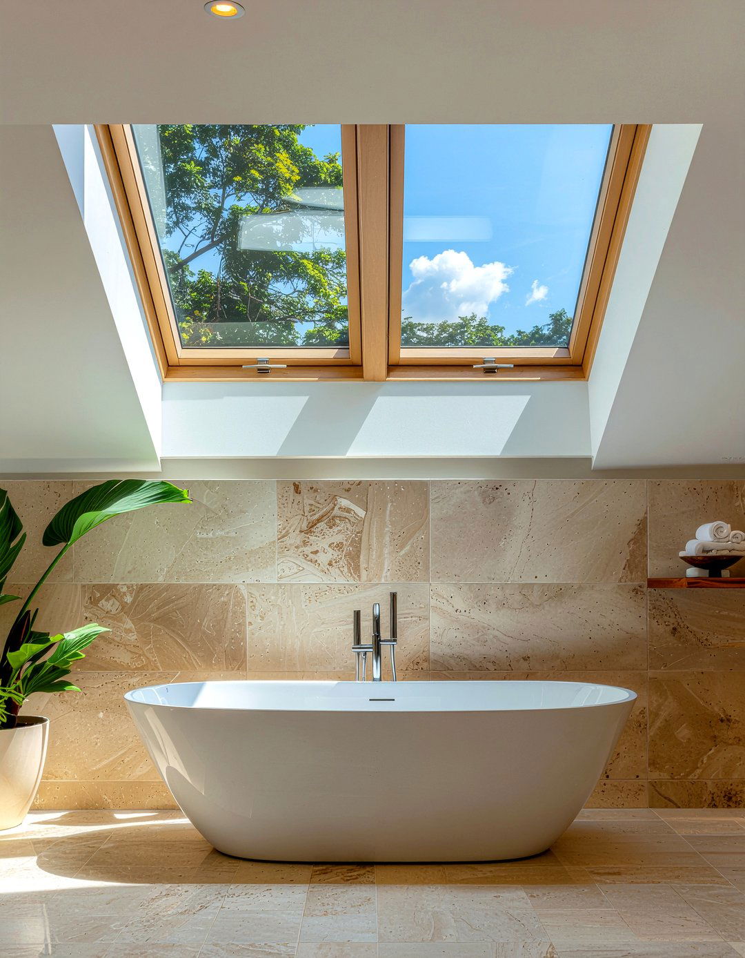 Bathroom skylight - 30 bathroom optimization ideas