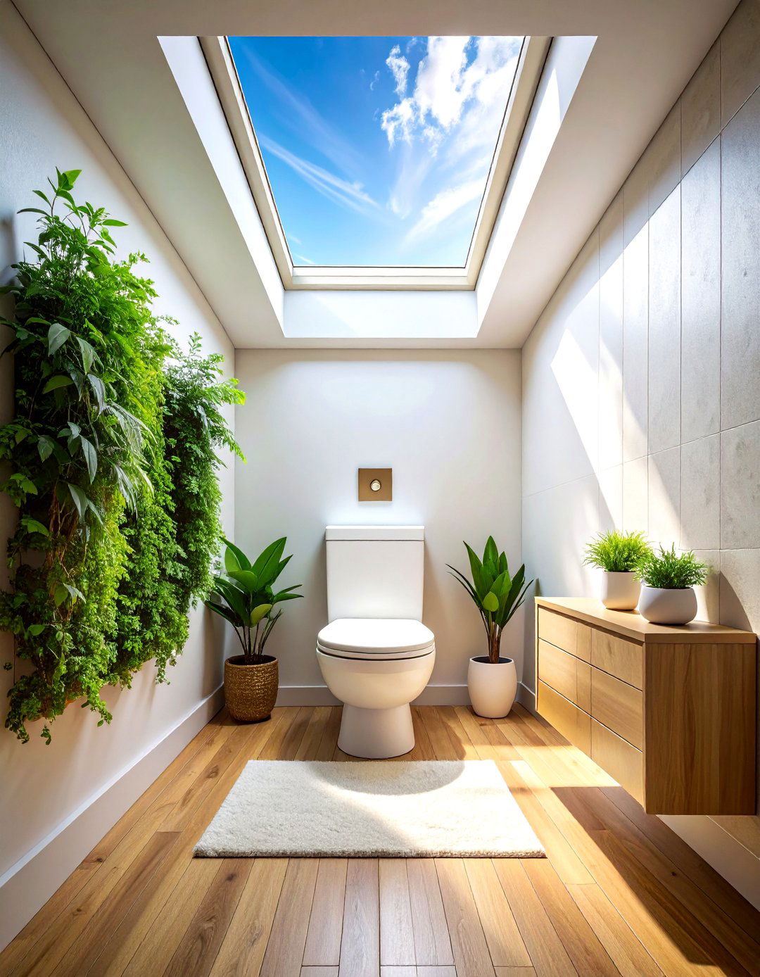 Bathroom skylight natural light - 30 water closet ideas
