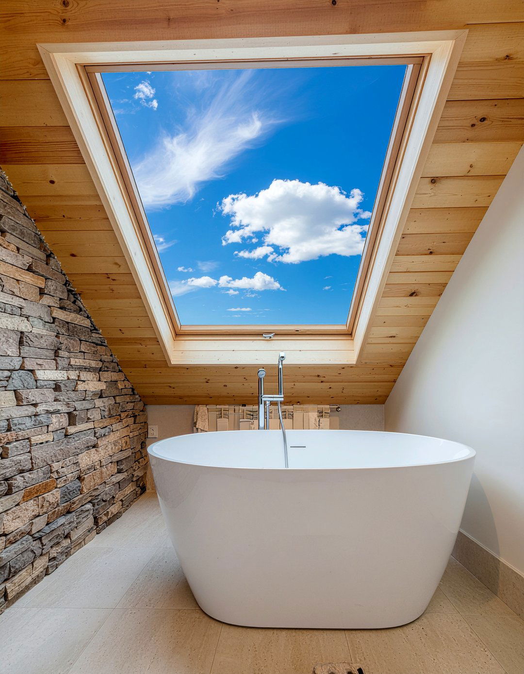 Bathroom skylight window - 30 mountain bathroom ideas