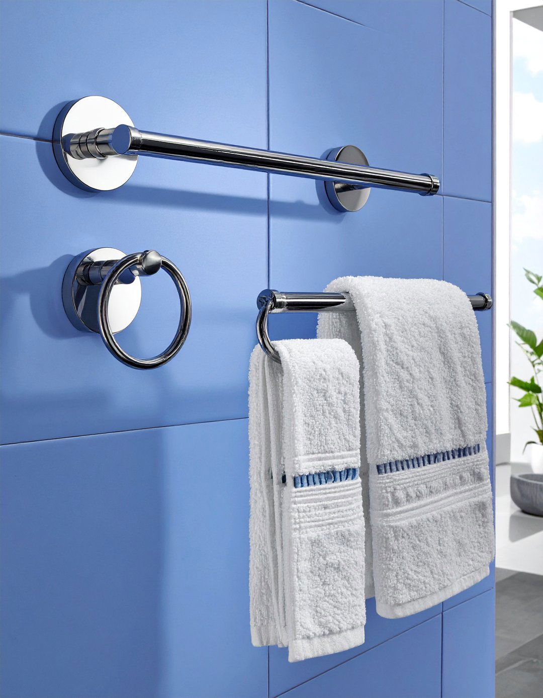 Bathroom towel bar set - 30 brushed nickel bathroom ideas