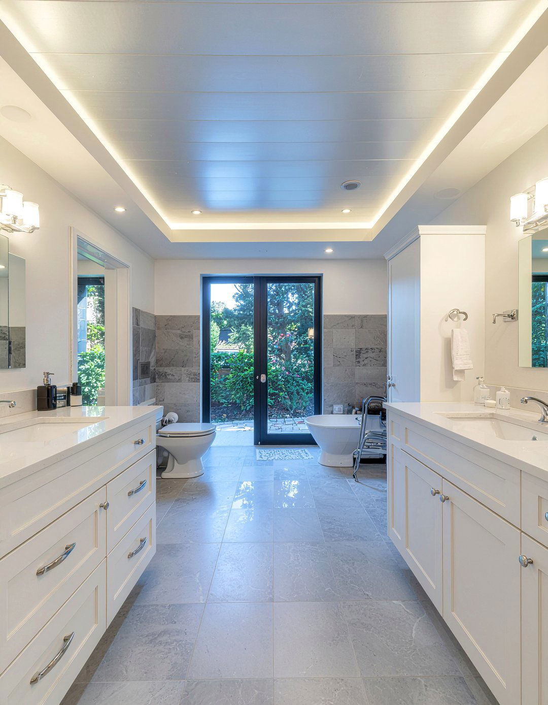 Bathroom tray ceiling metallic finish - 30 bathroom tray ceiling ideas