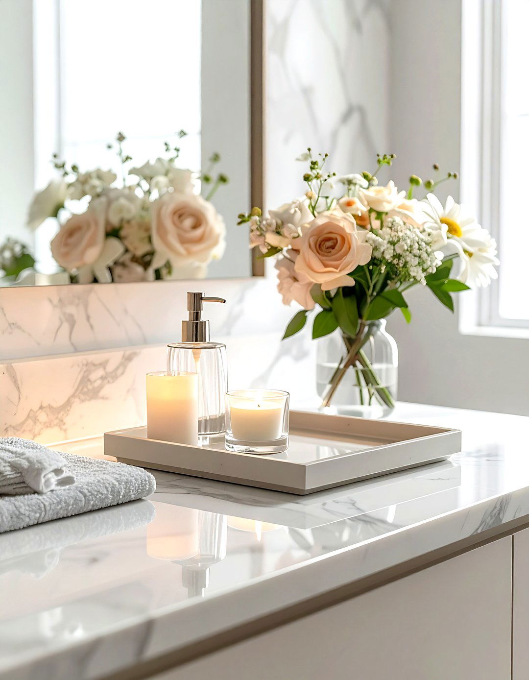 Bathroom vanity layering - 30 decor layering ideas