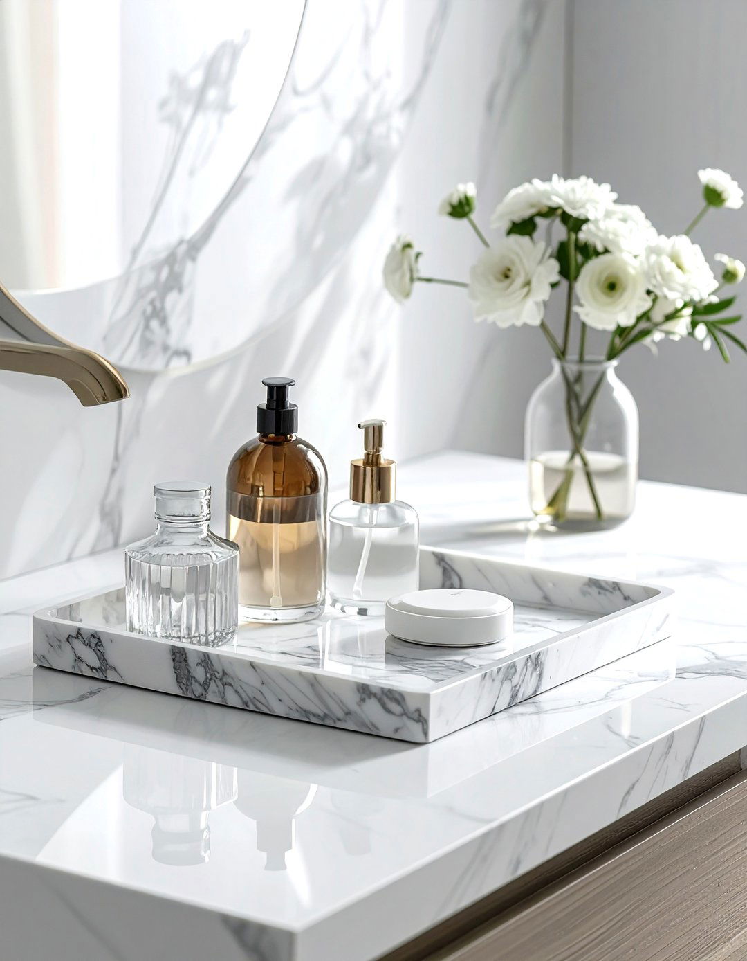 Bathroom vanity marble tray - 30 marble tray ideas