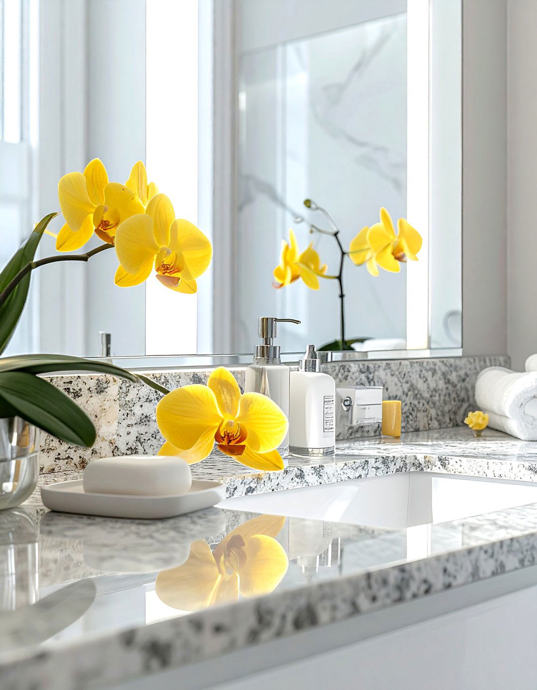 Bathroom vanity orchid - 30 orchid decor ideas