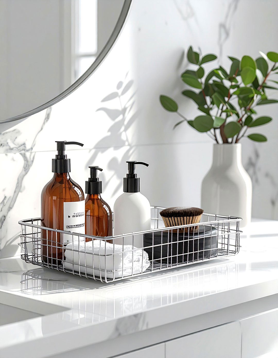 Bathroom vanity organizer - 30 wire basket ideas