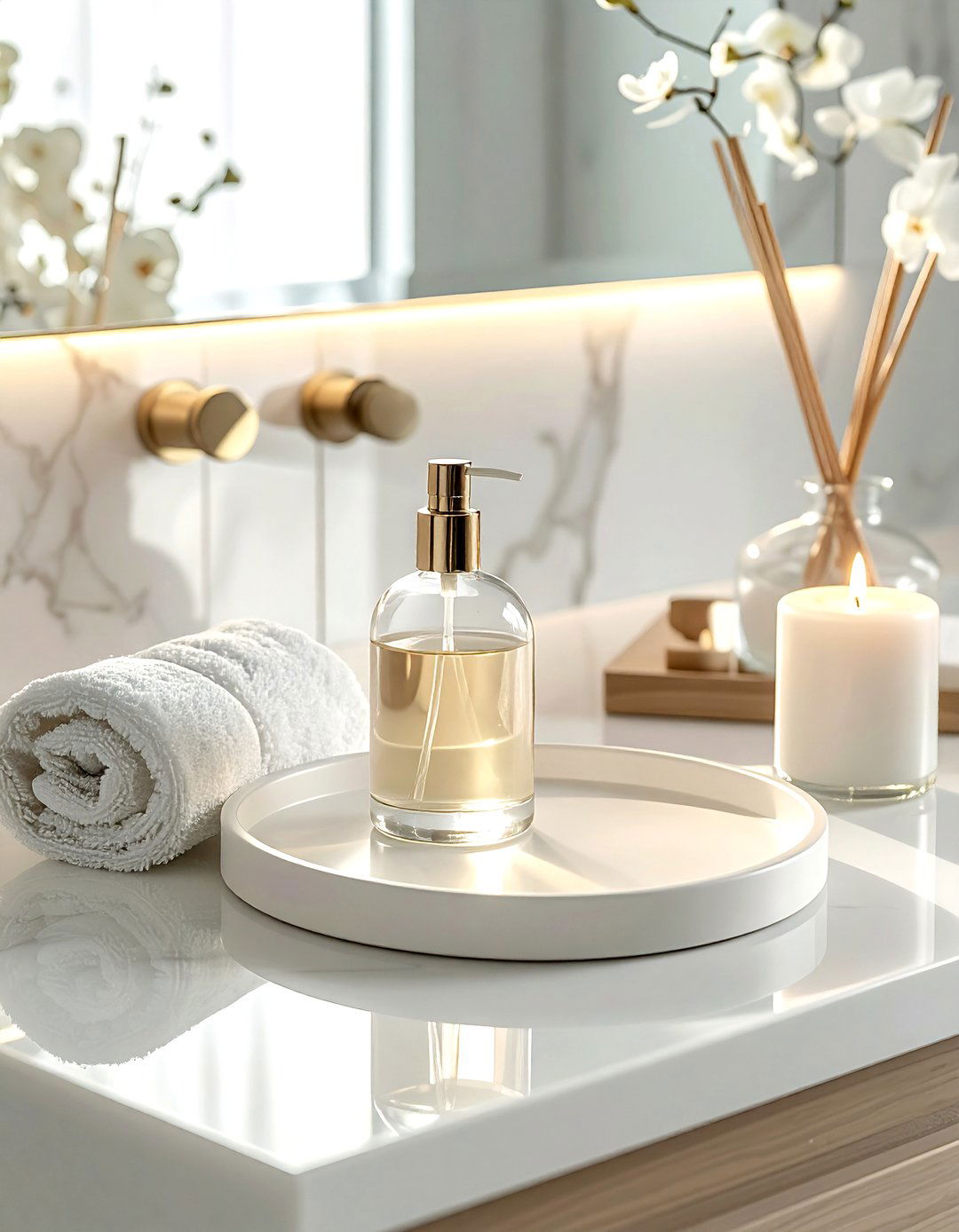 Bathroom vanity round tray - 30 round tray ideas