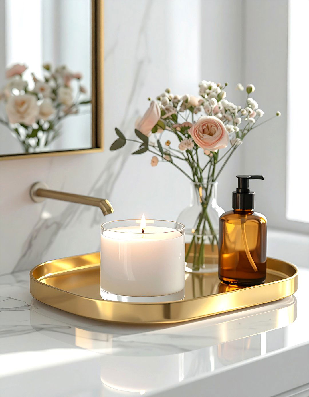 Bathroom vanity tray styling - 30 budget bathroom ideas