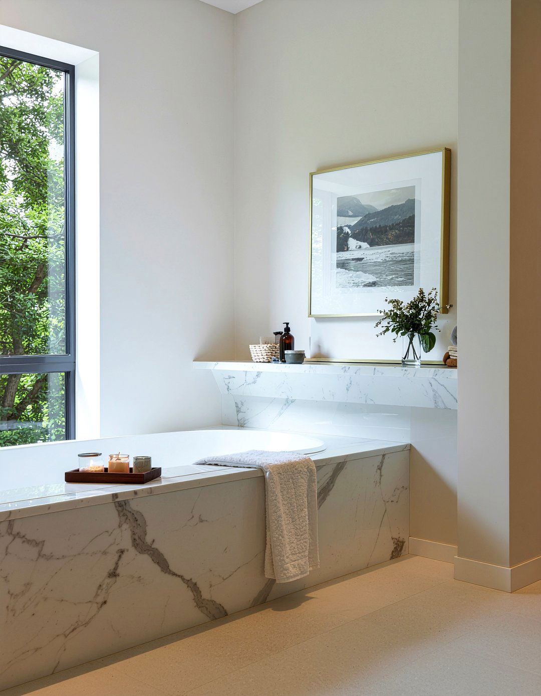 Bathroom wall ledge - 30 bathroom built-in ideas