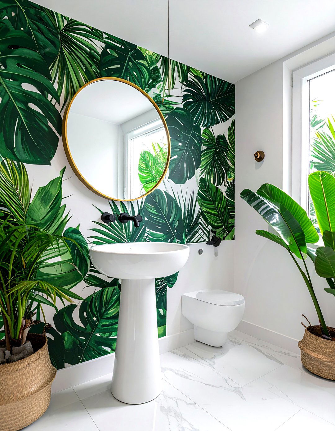 Bathroom wallpaper - 30 wallpaper ideas