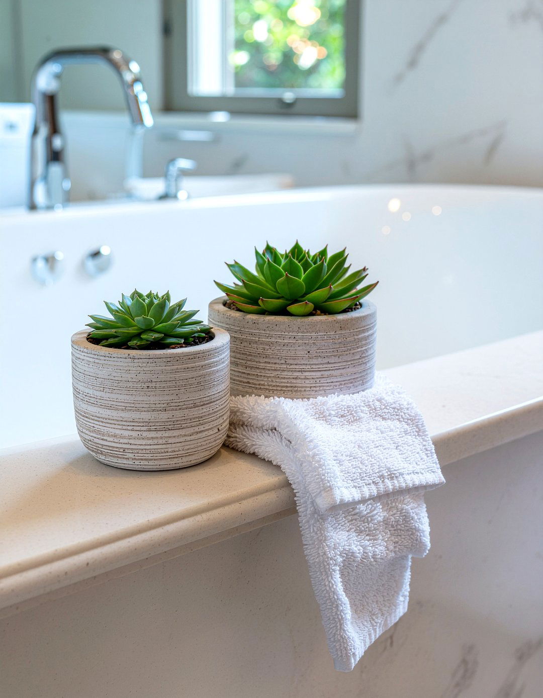 Bathtub Ledge Succulent - 30 bathroom succulent ideas