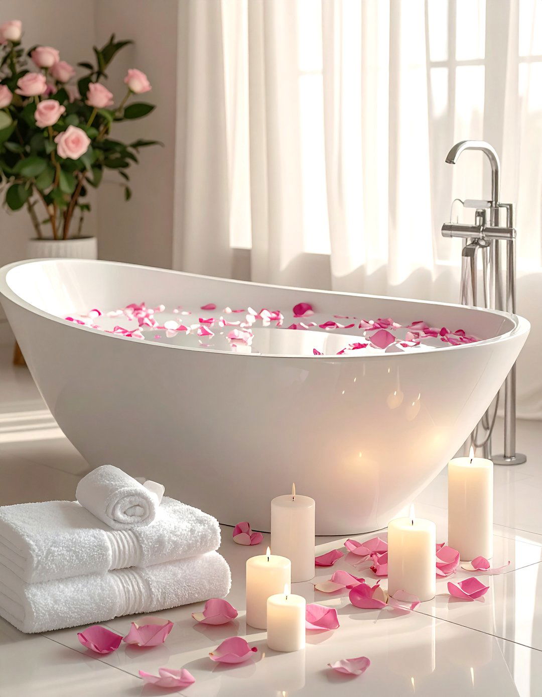 Bathtub With Flowers - 30 romantic decor ideas