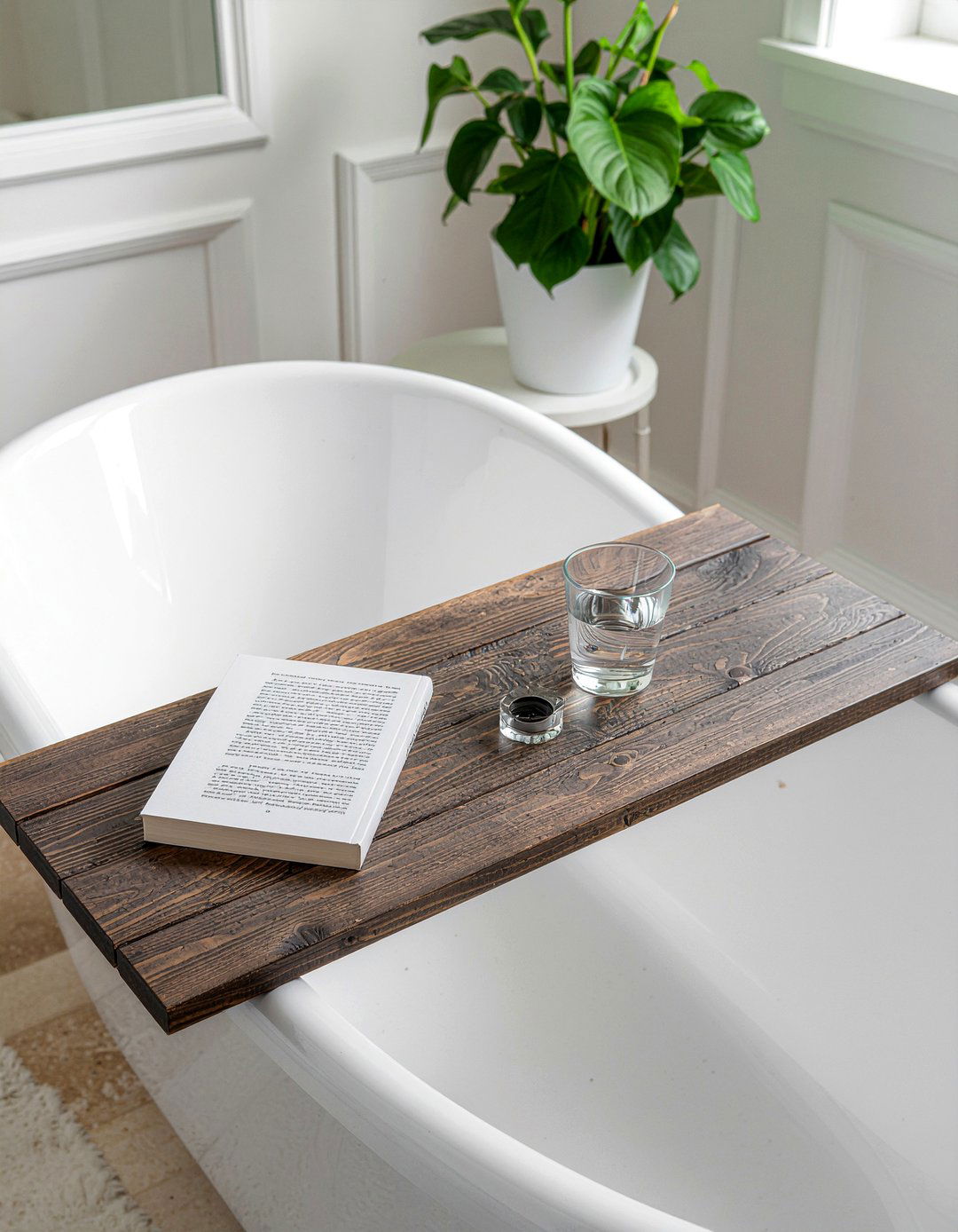 Bathtub caddy tray - 30 bathroom easy update ideas
