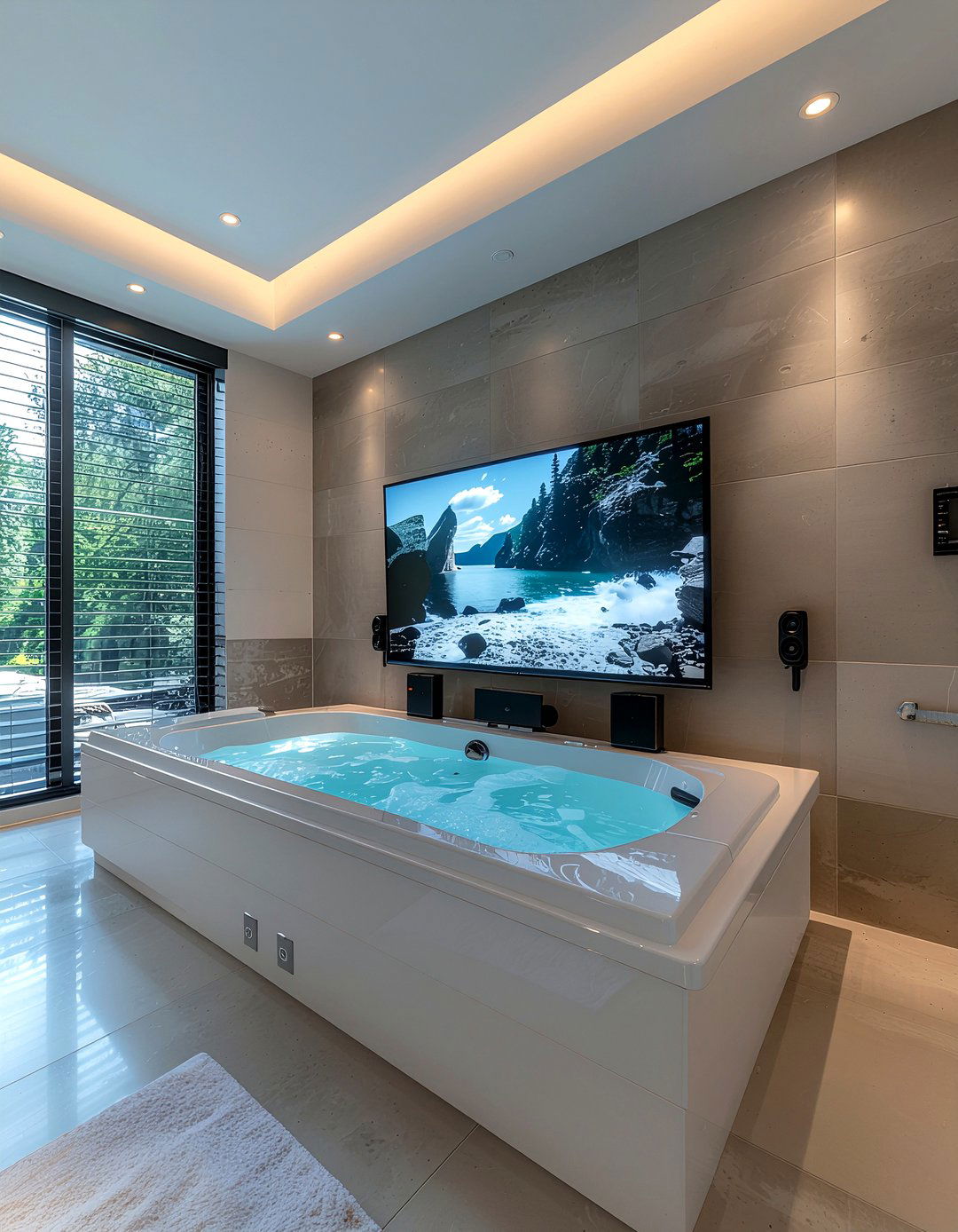 Bathtub movie screen - 30 bathroom entertainment ideas