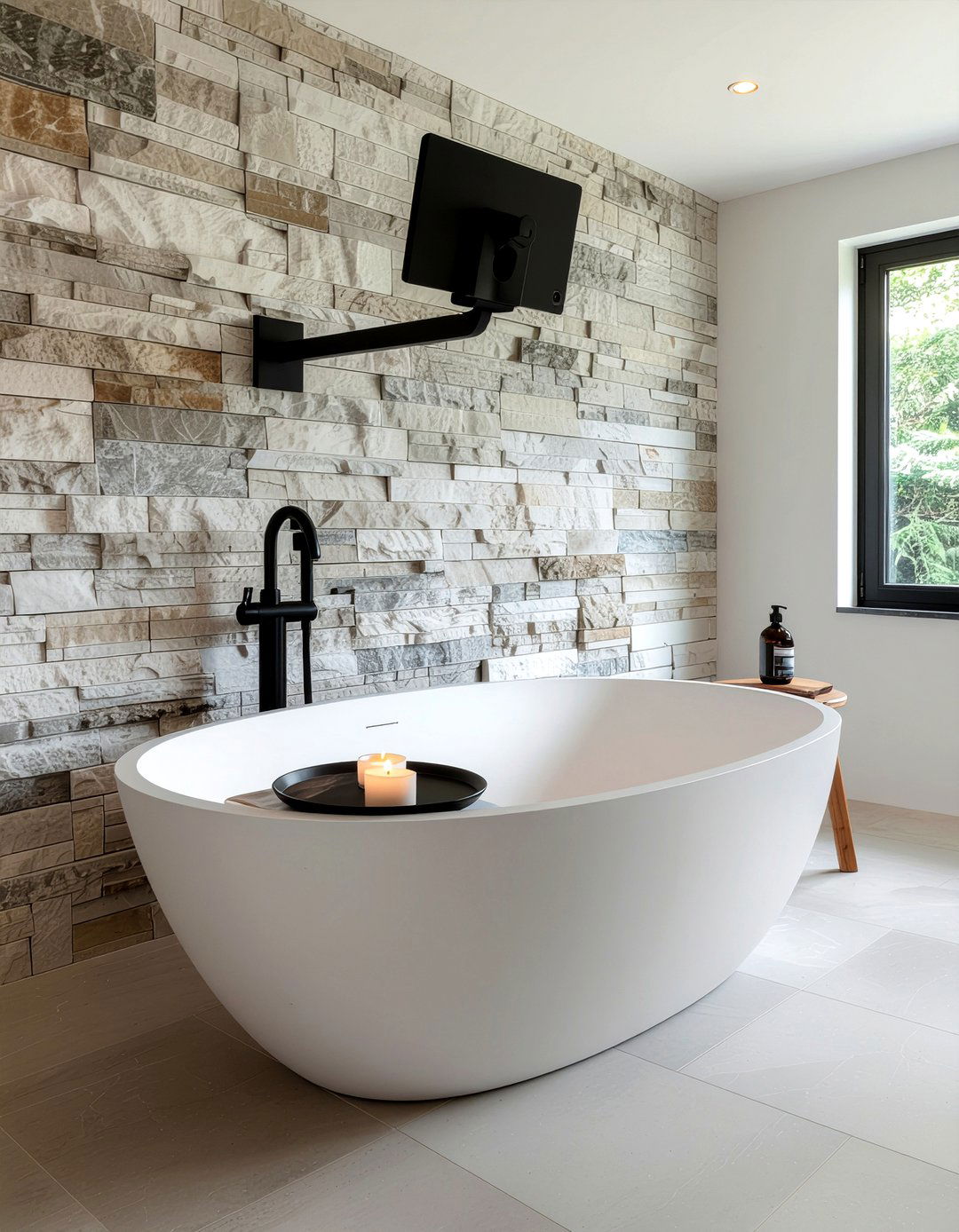 Bathtub tablet mount - 30 bathroom entertainment ideas
