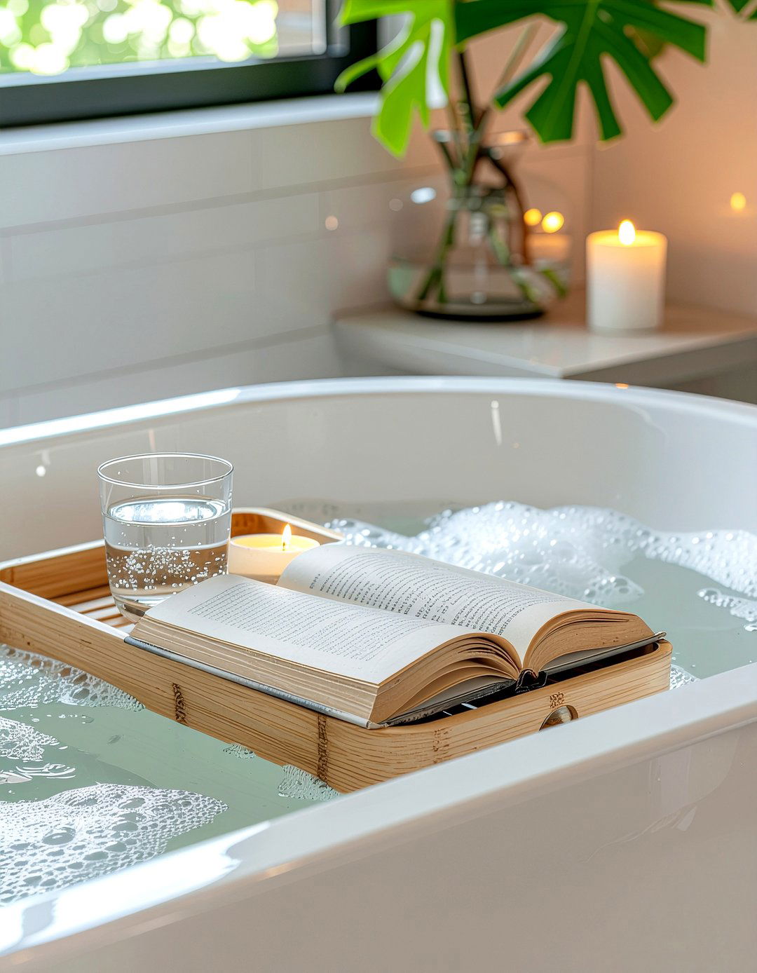 Bathtub tray caddy - 30 bathroom innovative storage ideas