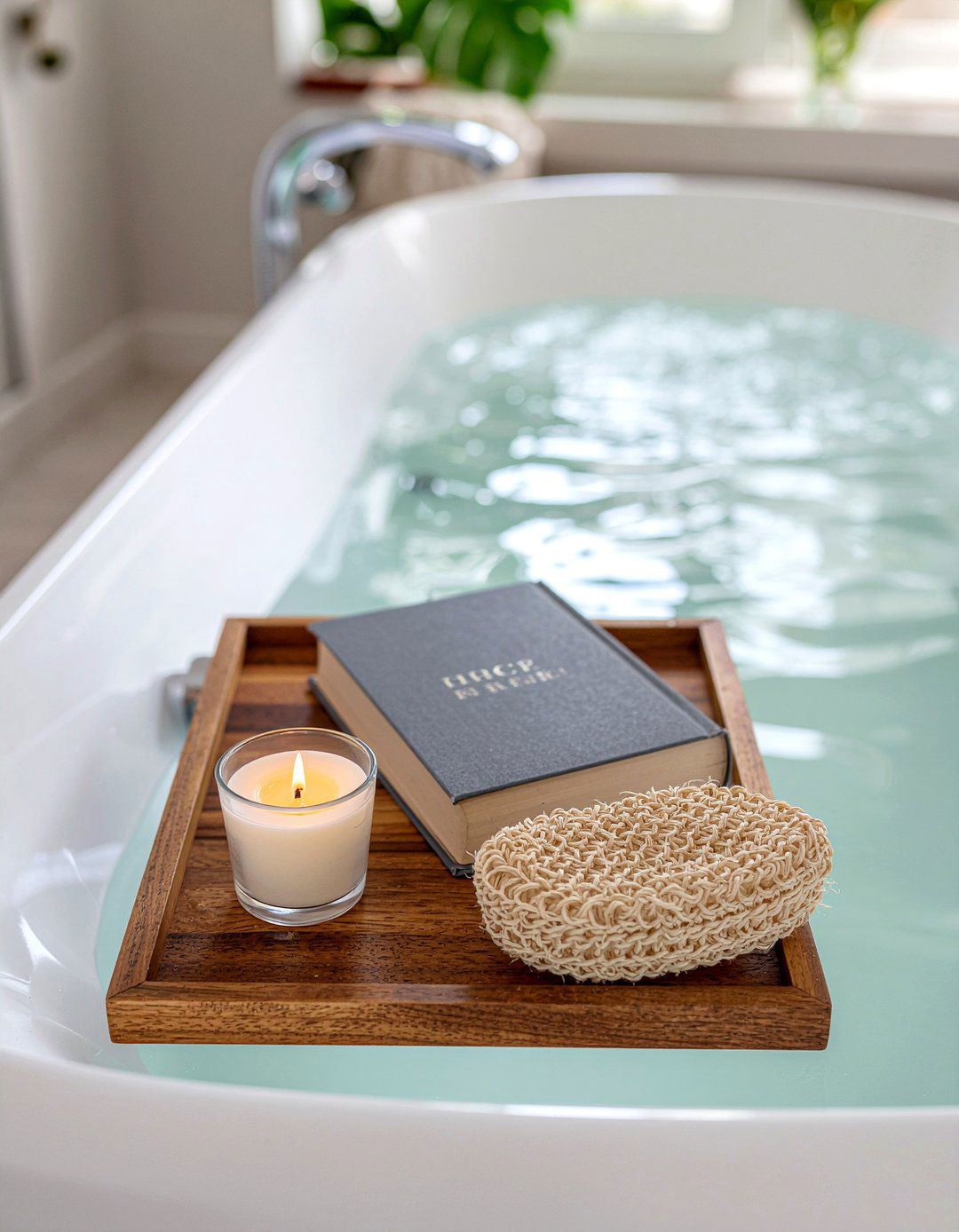 Bathtub tray caddy - 30 bathroom one-day project ideas