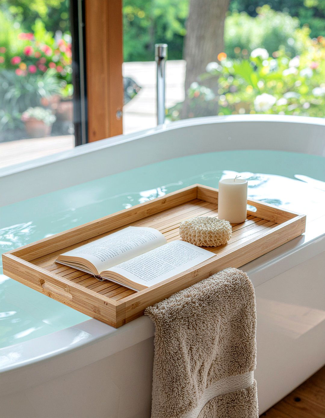 Bathtub tray caddy - 30 bathroom clever storage ideas
