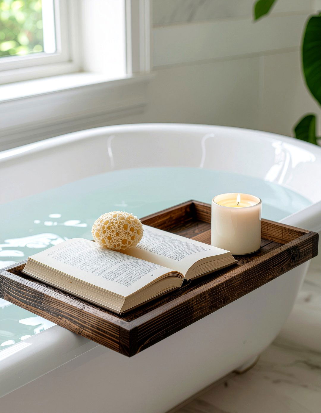 Bathtub tray organizer - 30 bathroom creative storage ideas