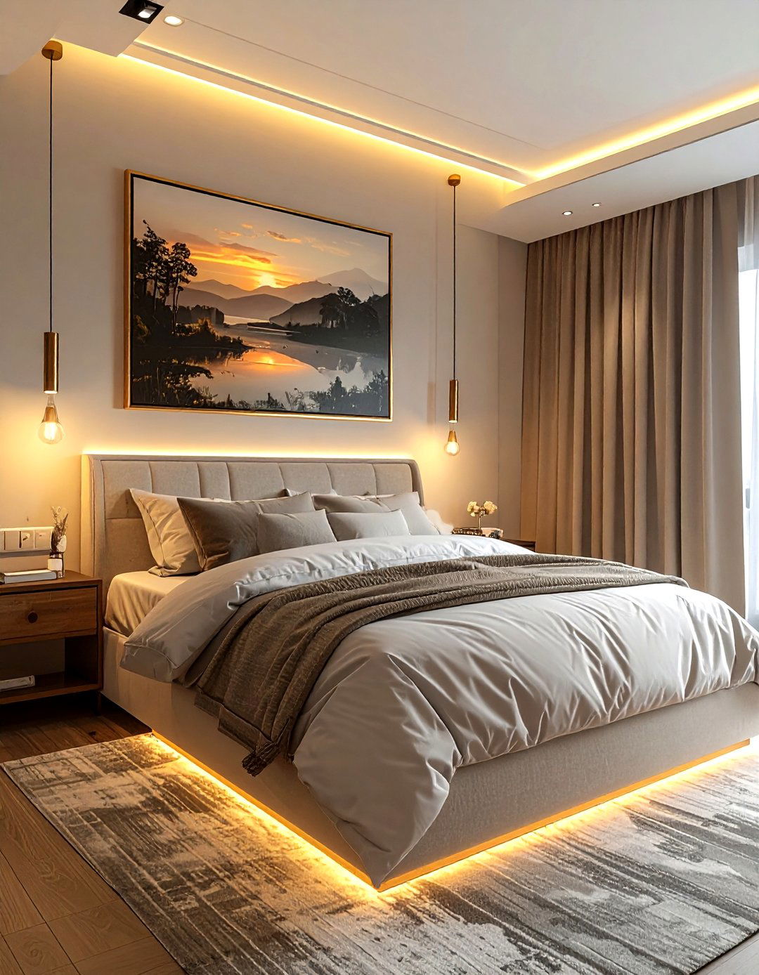 Battery operated picture light - 30 bedroom ambient lighting ideas