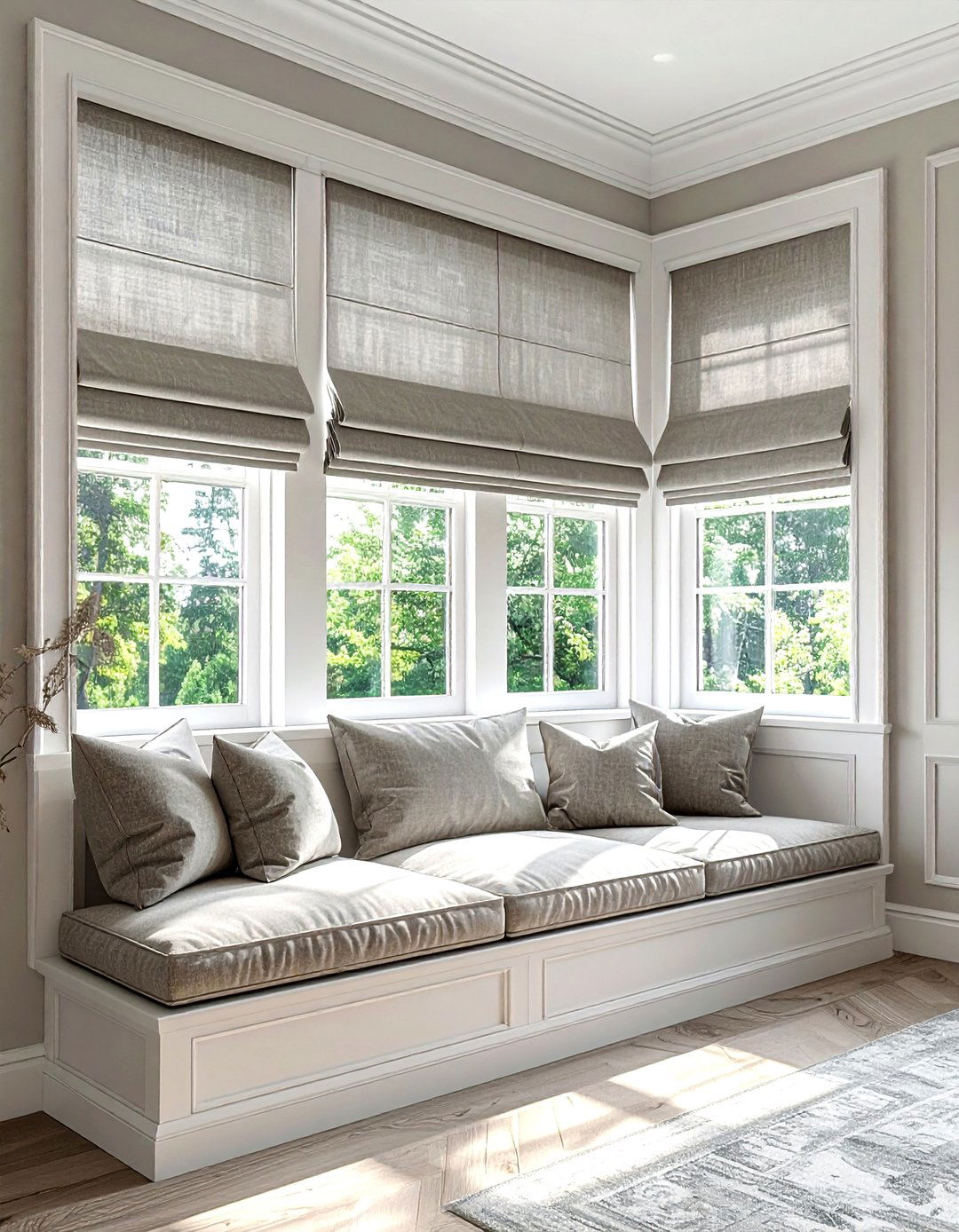 Bay Window Roman Shades - 30 living room bay window ideas