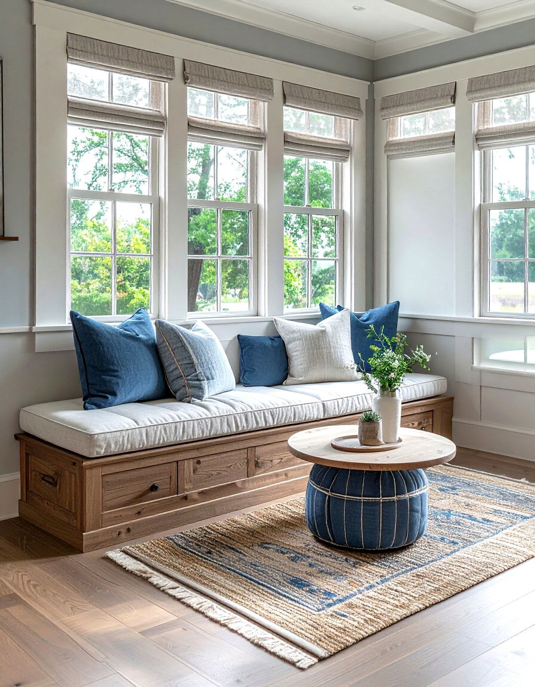 Bay Window Seating - 30 living room with sitting area ideas