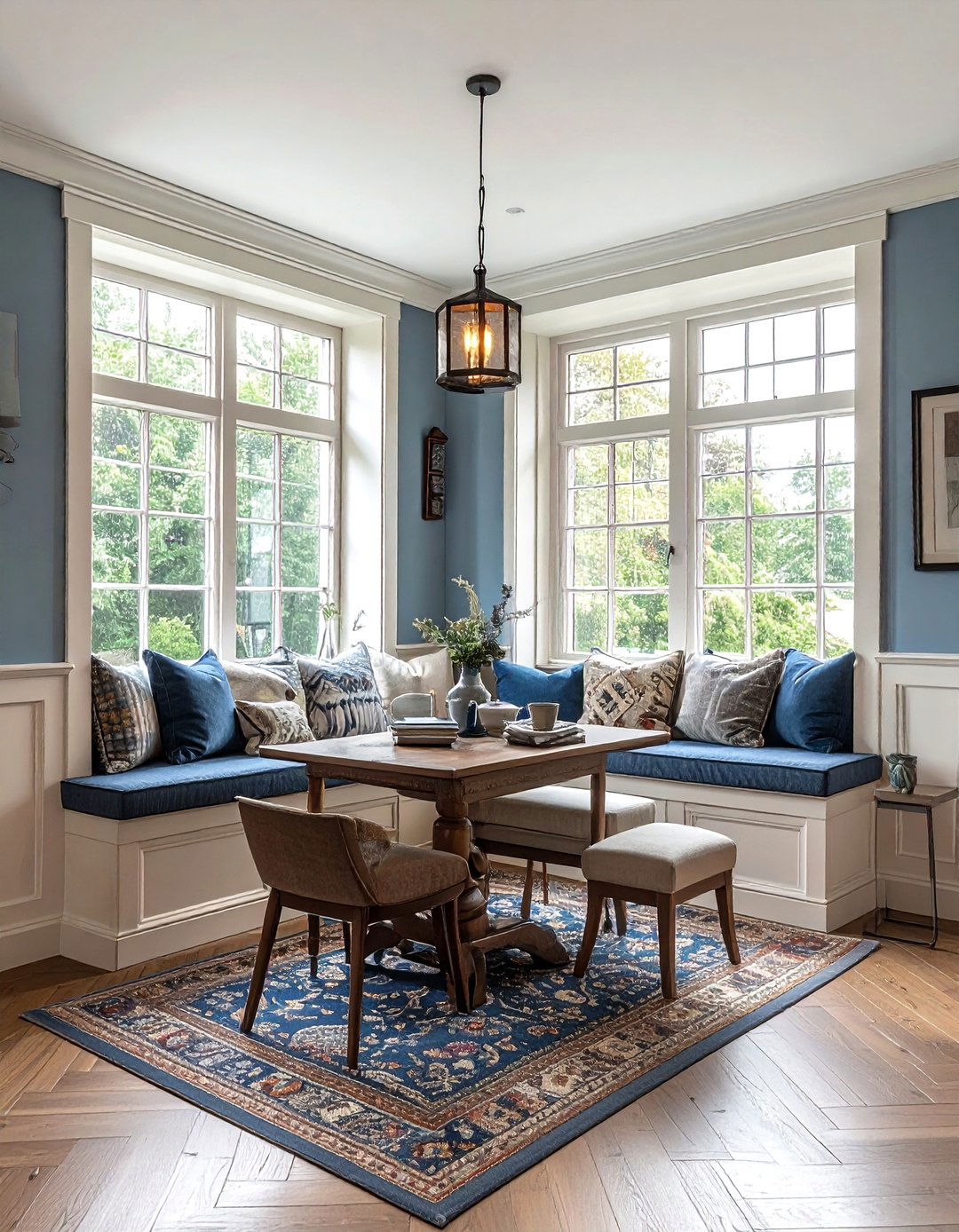 Bay window bench - 30 Tudor dining room ideas