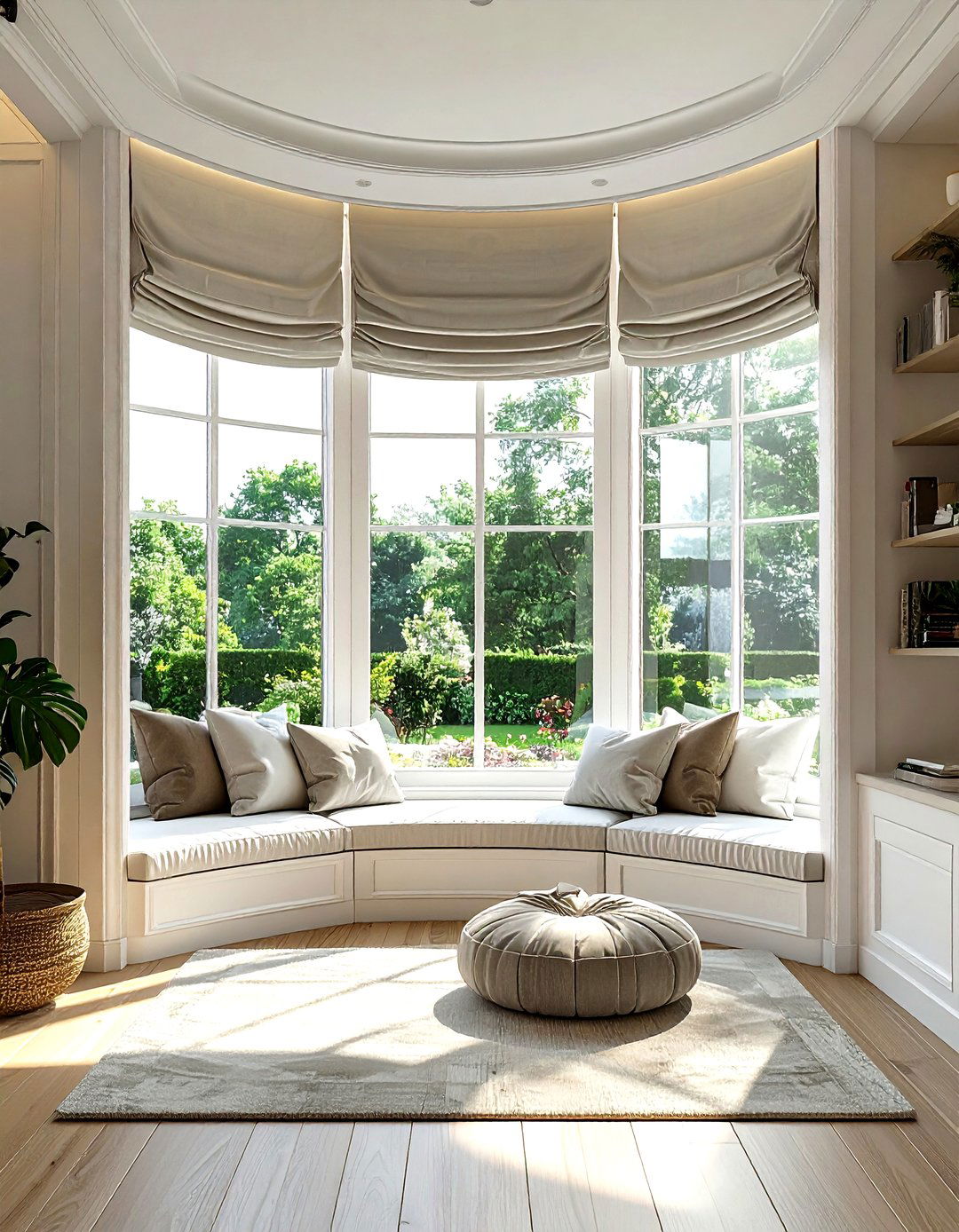 Bay window curtain rod - 30 living room window treatment ideas