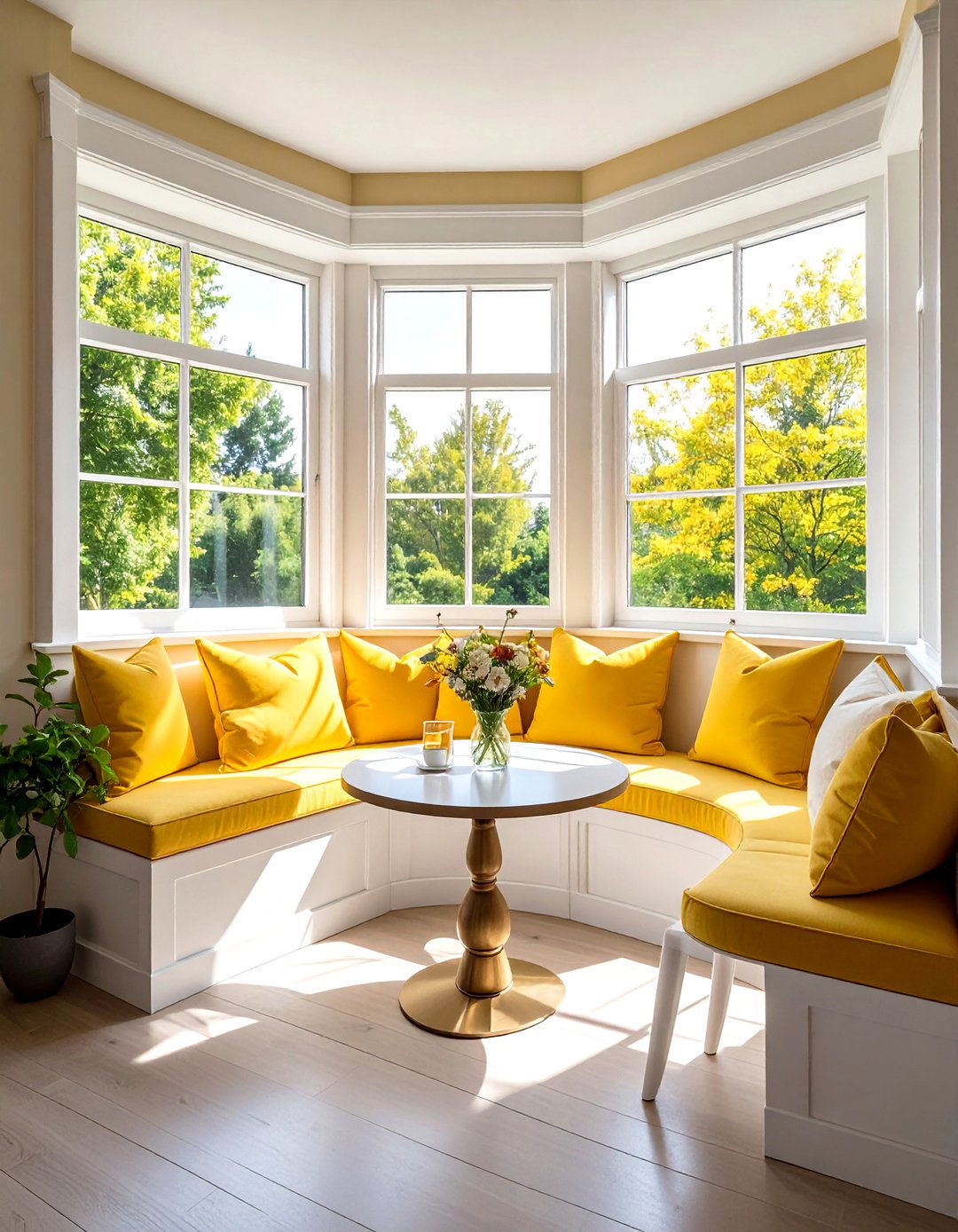 Bay window dining seat - 30 sunrise dining room ideas