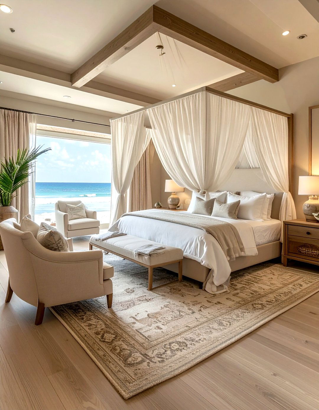 Beach House Master Suite - 30 coastal cream bedroom ideas
