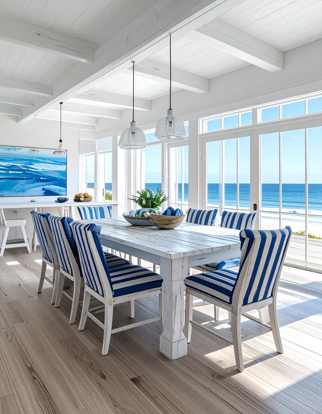 Beach house dining table - 30 nautical dining room ideas