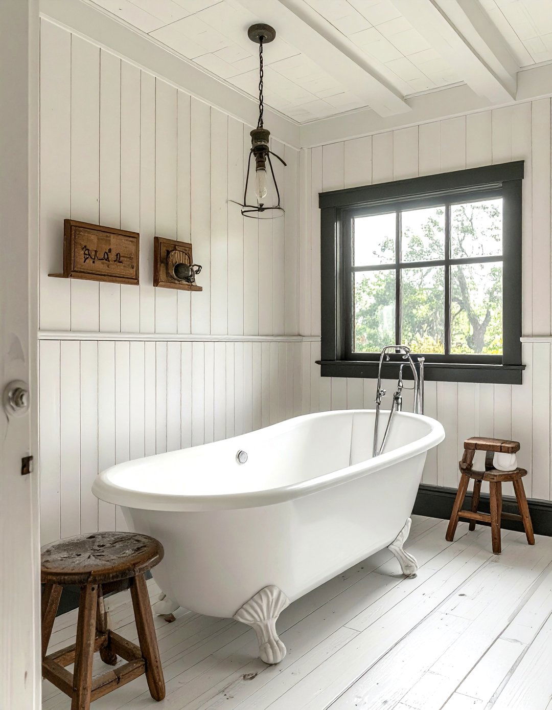 Beadboard Wall Paneling - 30 farmhouse bathroom ideas