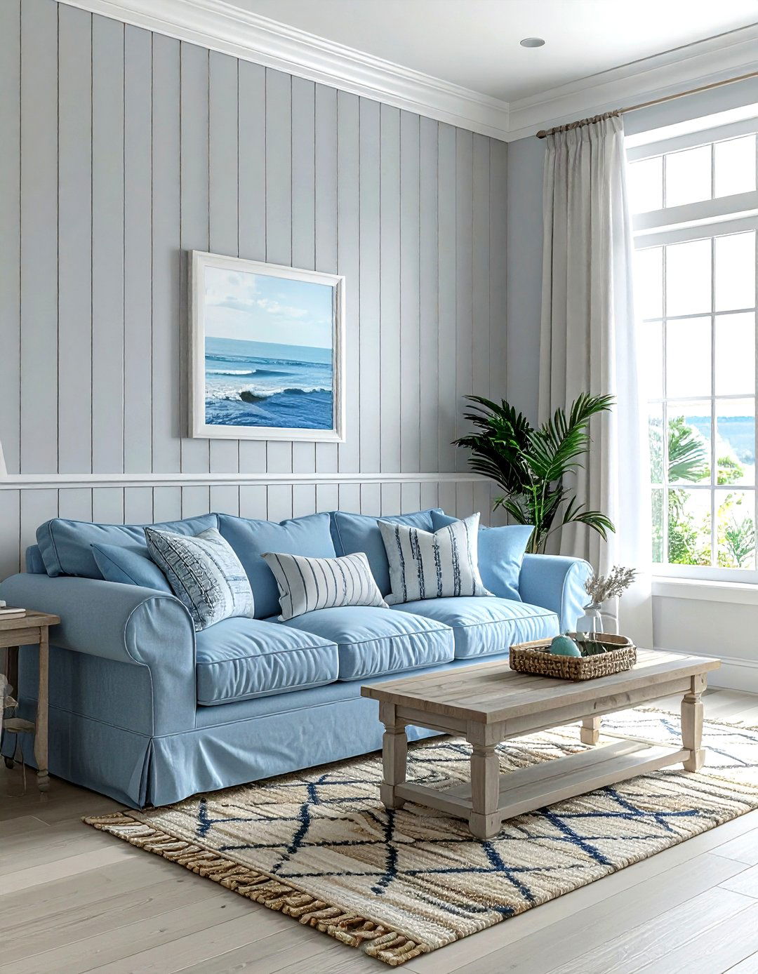 Beadboard Wall - 30 living room trim ideas