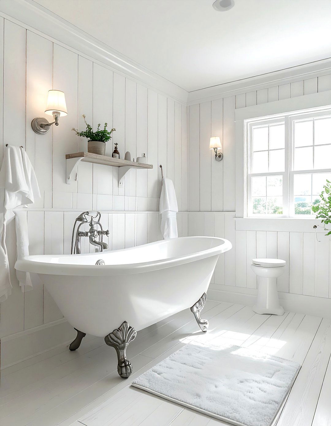 Beadboard bathroom wall - 30 molding ideas